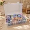 60Round Bottles with Insert Diamond Painting Containers Multi Purpose Portable Plastic Case Box with Stickers & Compartments Arts Crafts Storage Bottle for Hardware Rhinestone (60PCS)