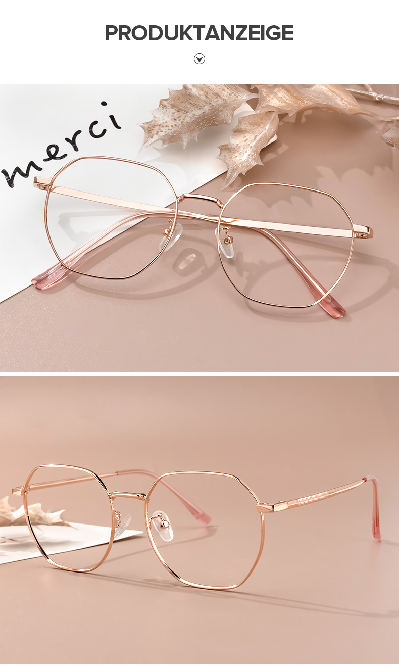 Lilly Rosa-Gold Geometrisch Brille