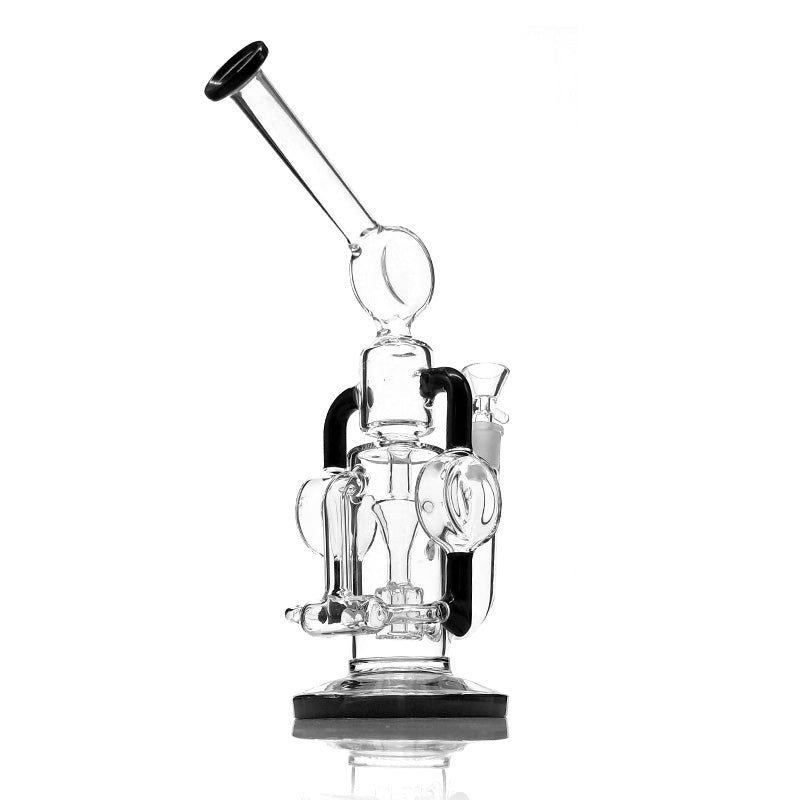 Double Multiple Filtering Recycler Glass Smoking Water Pipe