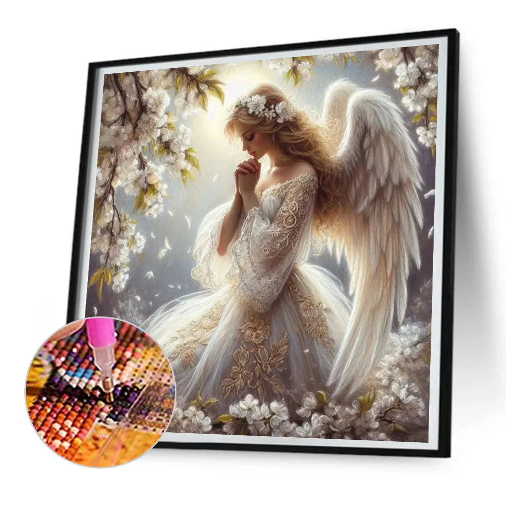 Diamond Painting - Full Round Drill - Praying Angel(Canvas|30*30cm)