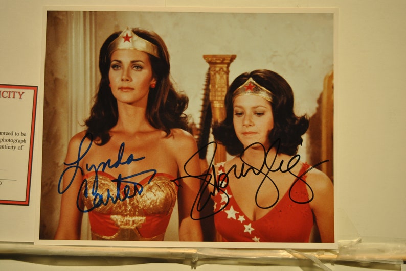 LYNDA CARTER & DEBRA Winger Signed Photo Poster painting X2 Wonder Woman, Wonder Girl wcoa