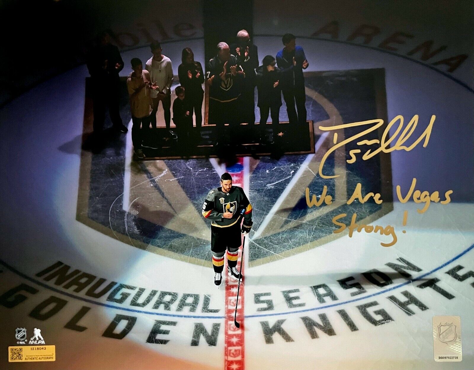 Deryk Engelland Autograph Vegas Knights Inscribed 11x14 Photo Poster painting Strong Speech COA