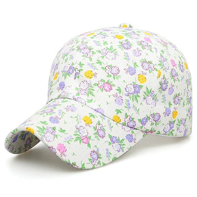 New Women Summer Adjustable Cot Floral Printed Sport Baseball Caps Snapback Hip-Hop Sun Hat Sunbonnet for Girls   Trendy