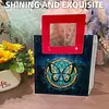 Sac &agrave; main DIY peinture en diamant avec poign&eacute;e carr&eacute;e, sac fourre-tout en peinture en diamant, kits de tote fourre-tout polyvalents, peintures en diamants, sacs &agrave; main cr&eacute;atifs pour femmes, cadeau artisanal pour filles (papillon en disque)