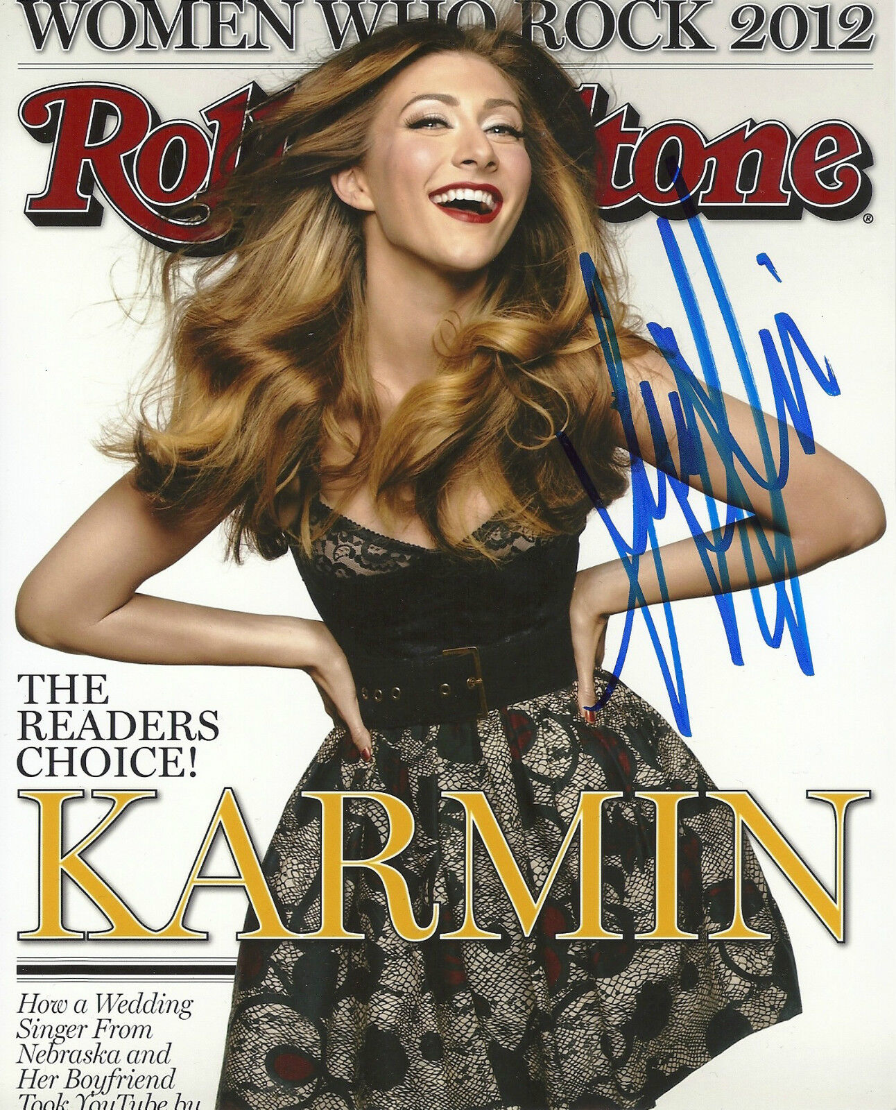 KARMIN 'AMY HEIDEMANN' SIGNED ROLLING STONES 8X10 PICTURE *COA