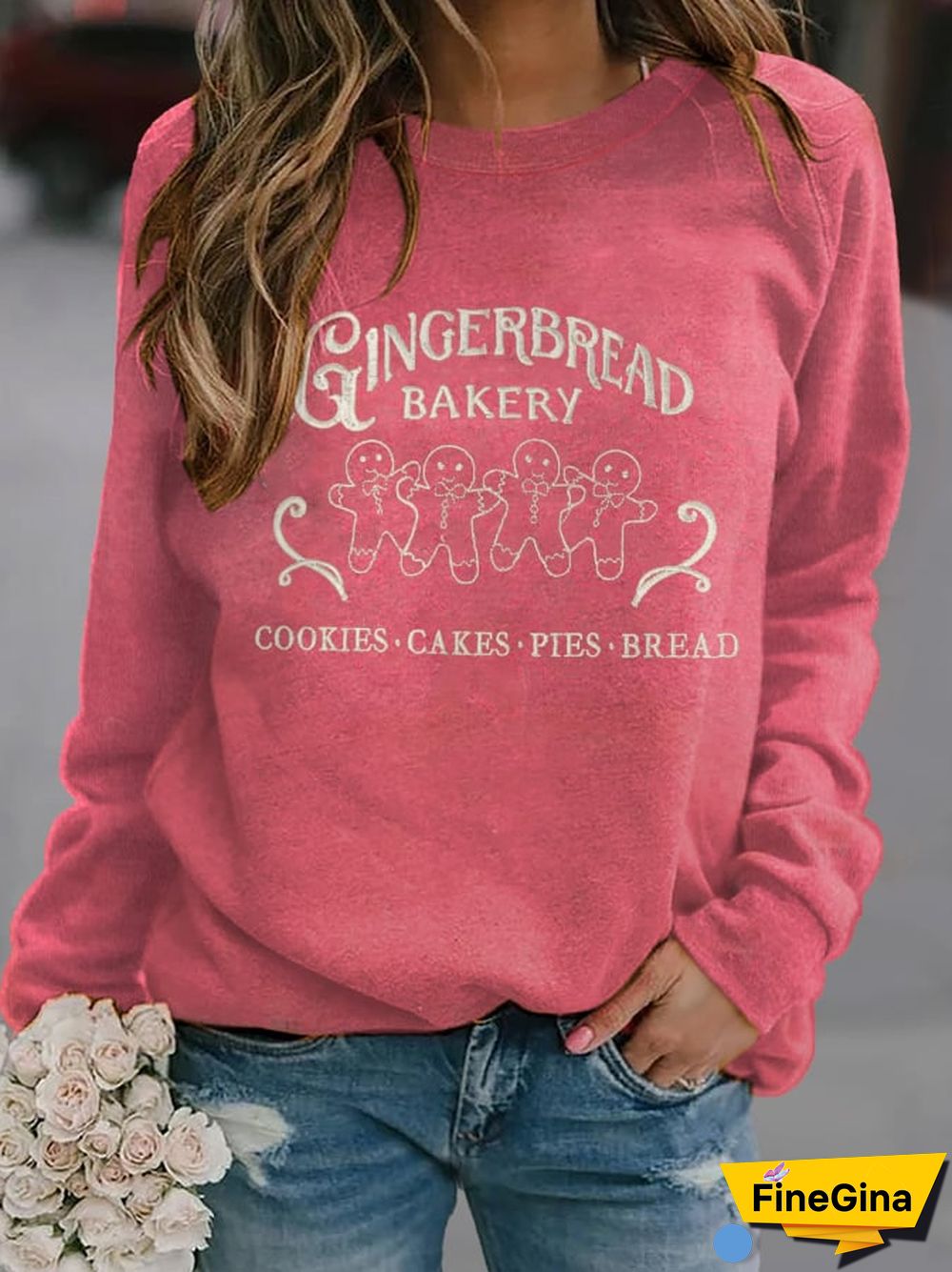 Women's Casual Christmas Print Long Sleeve Sweatshirt