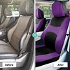 FH Group Full Set Car Seat Covers Cloth, Universal Fit combo, Set with Steering Wheel Cover and Seat Belt Pad fits Most Cars, SUVs, Trucks Purple