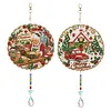 2pcs/set DIY Diamond Painting Double-Sided Suncatcher Hanging Ornament, Crystal Pendant Home Decor Set