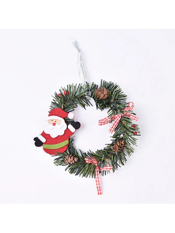 Mini Hanging Christmas Decorations Cute Christmas Wreath-elleschic