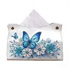 DIY PU Diamond Painting Tissue Box Kit Desktop Tissue Holder with Rhinestone Diamond Desk Decorative Tissue Box for Adults Desktop Storage Organizer (Love)