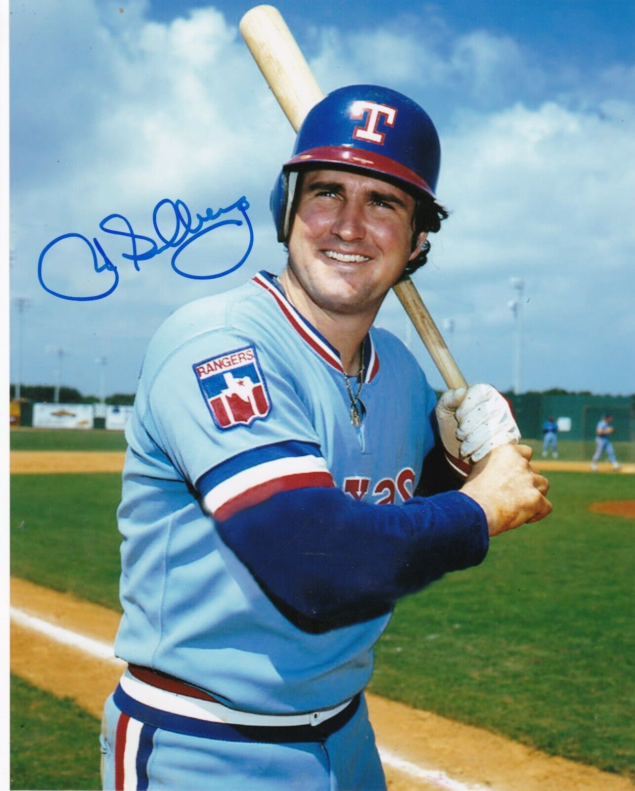 JIM SUNDBERG TEXAS RANGERS ACTION SIGNED 8x10