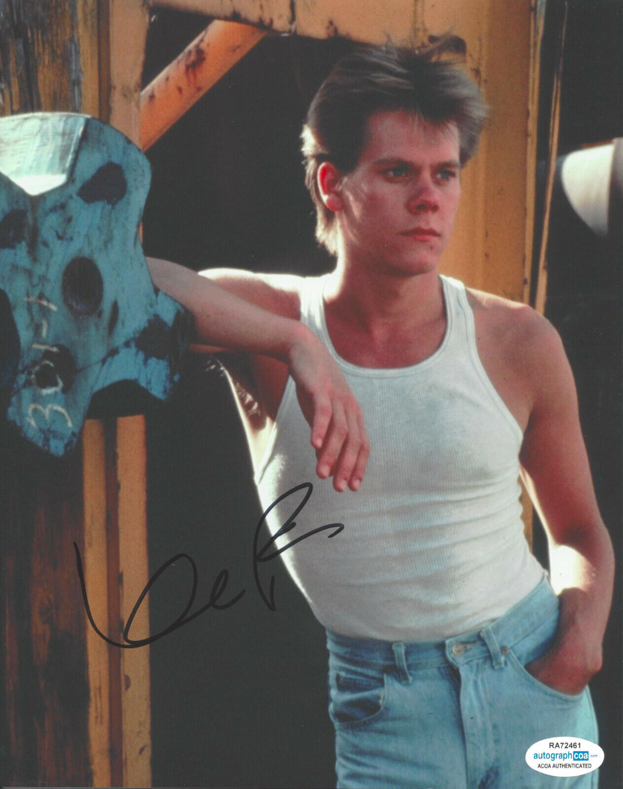 KEVIN BACON SIGNED AUTHENTIC FOOTLOOSE 8X10 Photo Poster painting ACTOR THE FOLLOWING ACOA