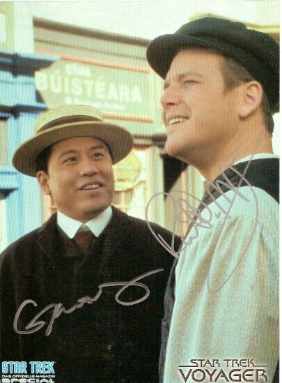 Garrett Wang & Robert Duncan McNeill - Star Trek VOY Photo Poster painting signed by 2