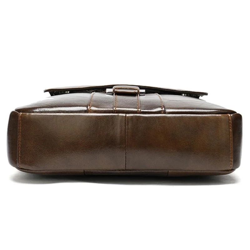 Classic Leather Soft Handbags For Men With Large Capacity