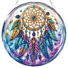 Ornement solaire de peinture en diamant attrape-r&ecirc;ves boh&egrave;me, 7,87 pouces rond DIY