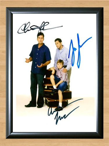 Two and a Half Men Cast Signed Autographed Photo Poster painting Poster 2 A2 16.5x23.4