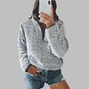Lapel zipper pocket long-sleeved blouse plush jacket