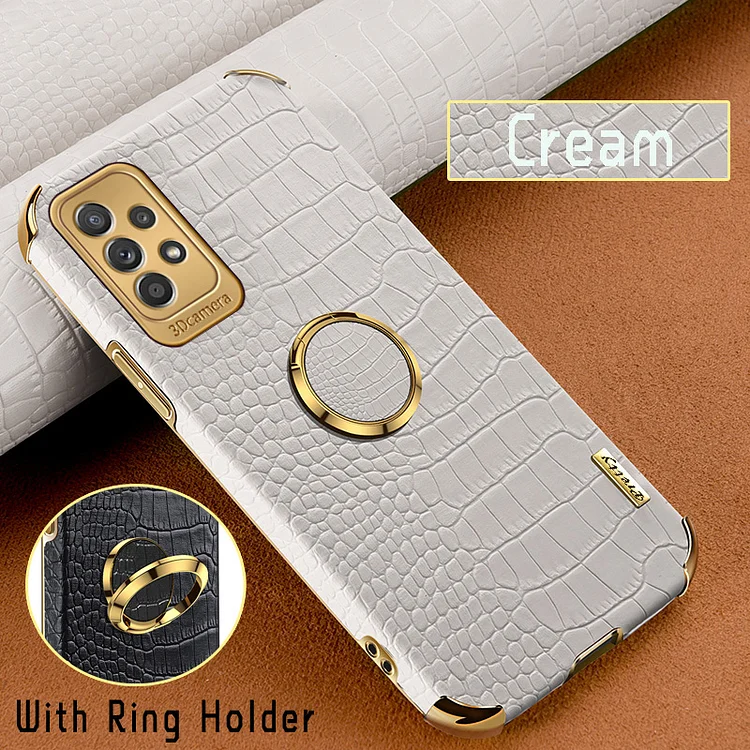 Crocodile Leather Ring Holder Cover For Samsung