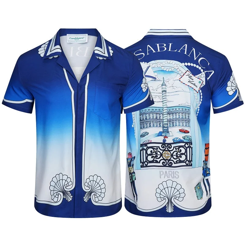Casablanca 2023SS New Product Silk Short Sleeve Shirt