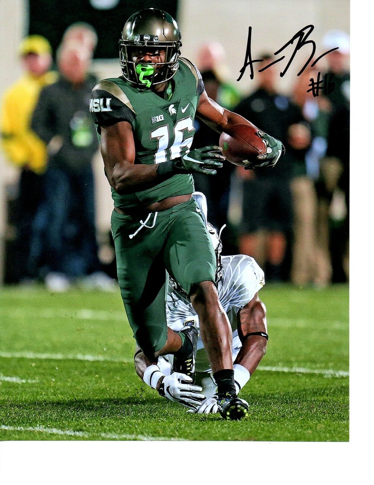 Aaron Burbridge signed 8x10 football Photo Poster painting Spartans Michigan State MSU WR