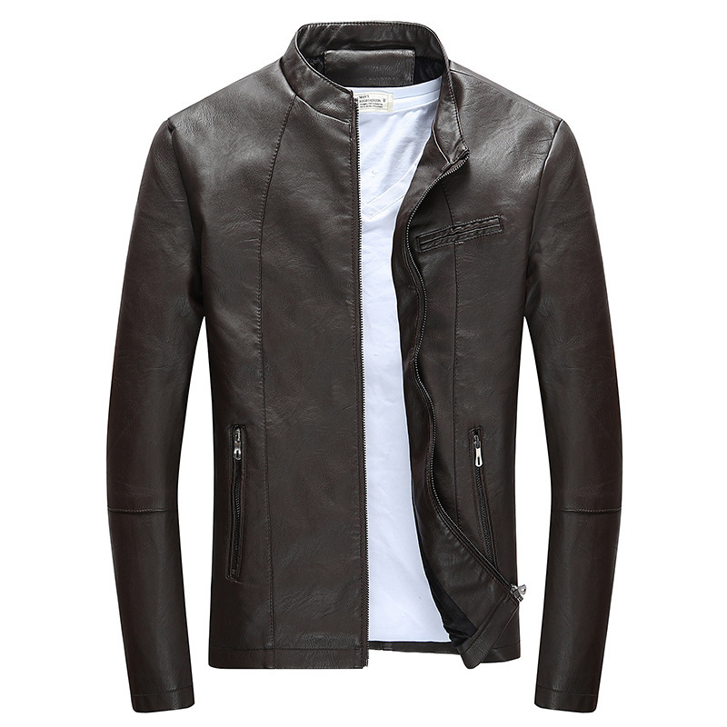 men's Leather Jacket Plus Fleece Coat