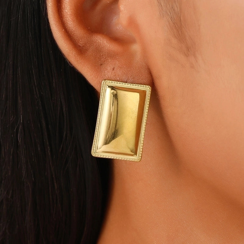 1 Pair Retro Minimalist Classic Style Geometric 304 Stainless Steel 18K Gold Plated Ear Studs