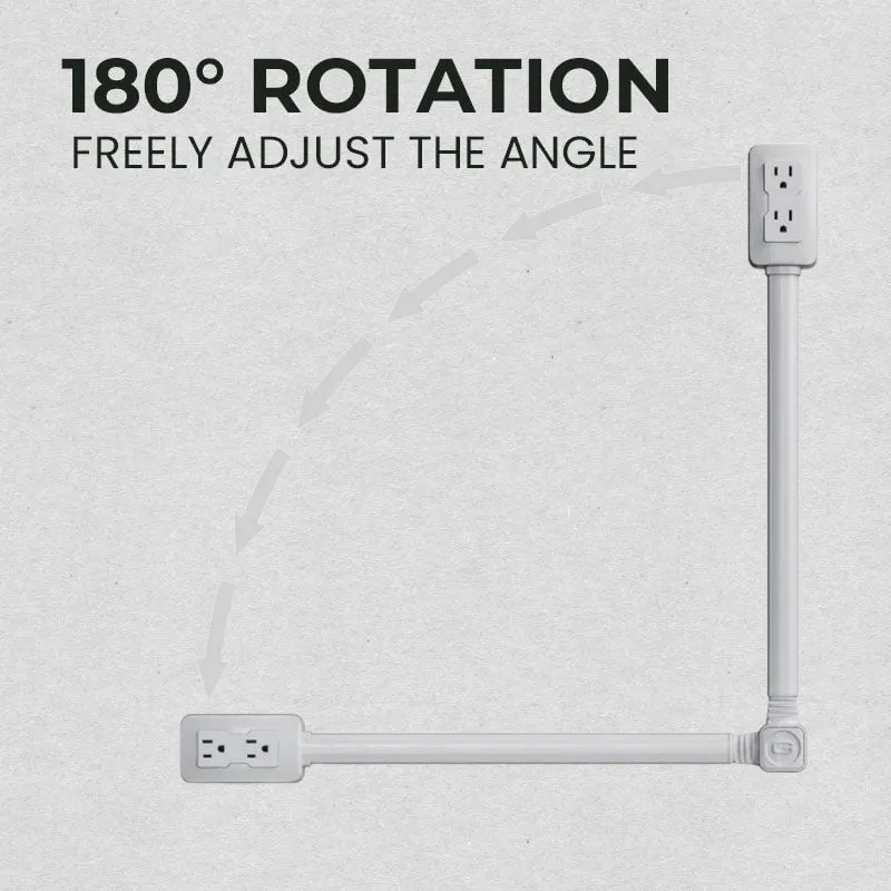 🔥Outlet Electrical Outlet Extender with USB-A USB-C & 2 AC Outlets Extendable 22-34" Rotatable 180&deg; for Couches Desks Nightstands（BUY 2 FREE SHIPPING）