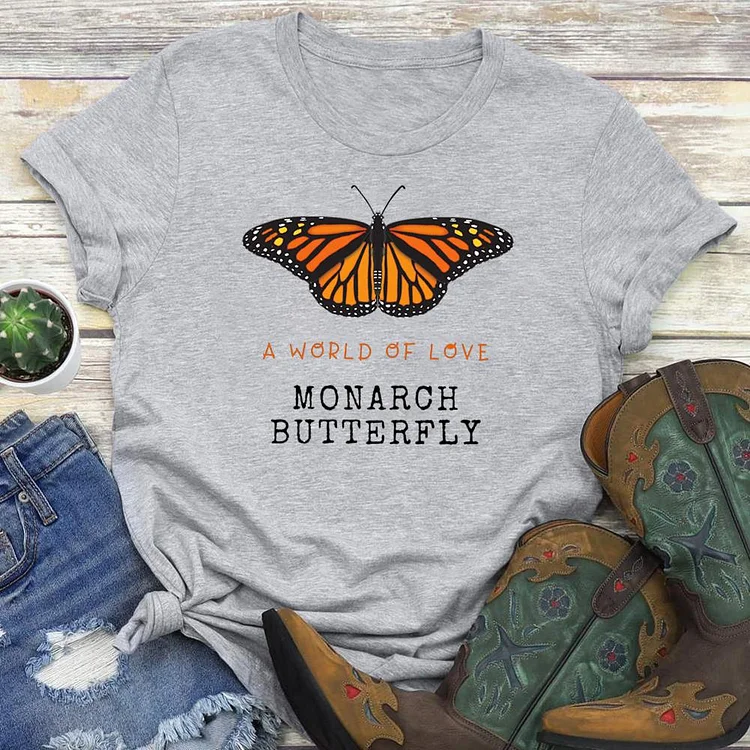 A World Of Love butterfly insect T-shirt Tee -04300-Annaletters