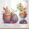 (US Only)2D Flat Easter Egg Bunny DIY Double-Sided Diamond Painting Desktop Decorations
