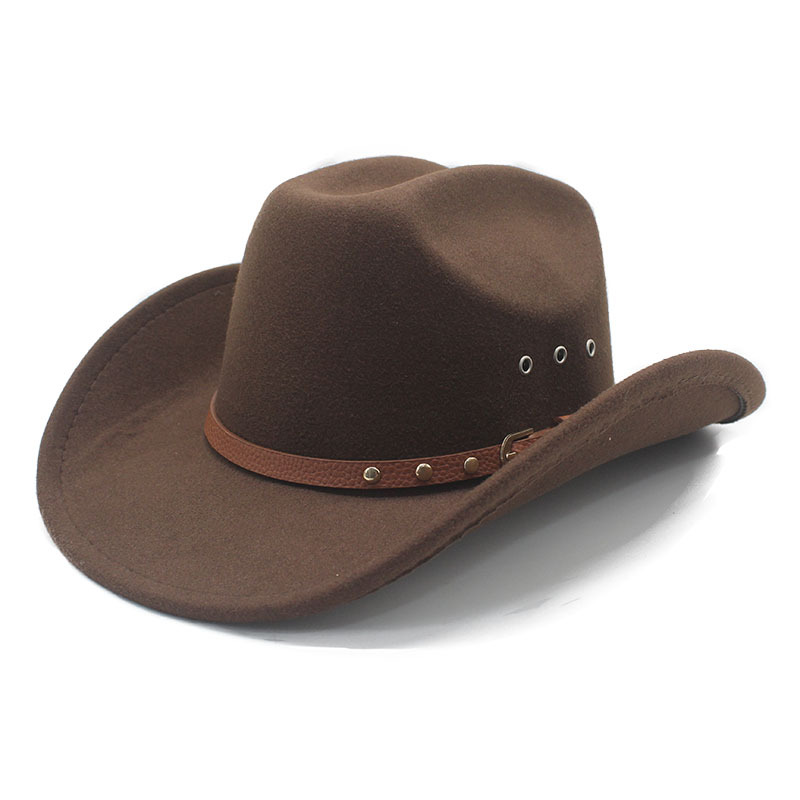 Women's Western Cowboy Hat, Spring/Fall Flat-Top Wool Felt Hat
