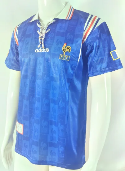 Retro 1996 France Home Football T-Shirt Thai Quality