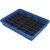 Akro-Mils 33223 Akro-Grid Plastic Slotted Dividable Modu Box Stackable Grid Storage Tote Container, (22-1/2-Inch L x 17-3/8-Inch W x 3-Inch H), (6 Pack), Blue