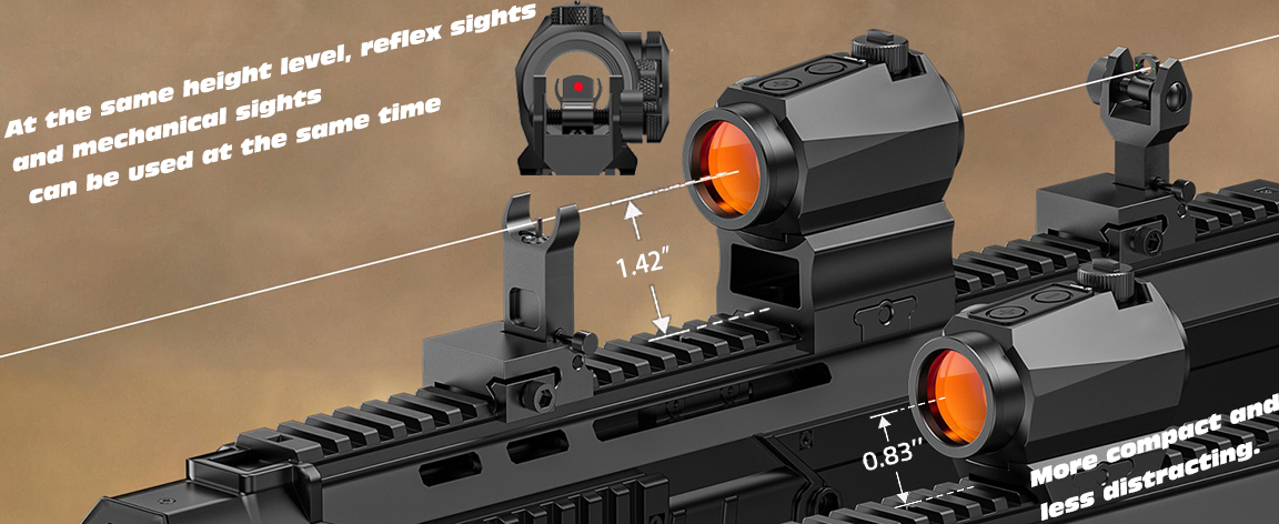 1&times;20MM 2 MOA CVLIFE JackalHowl Red Dot Sight Shake Awake Reflex Sight for AR pistol.