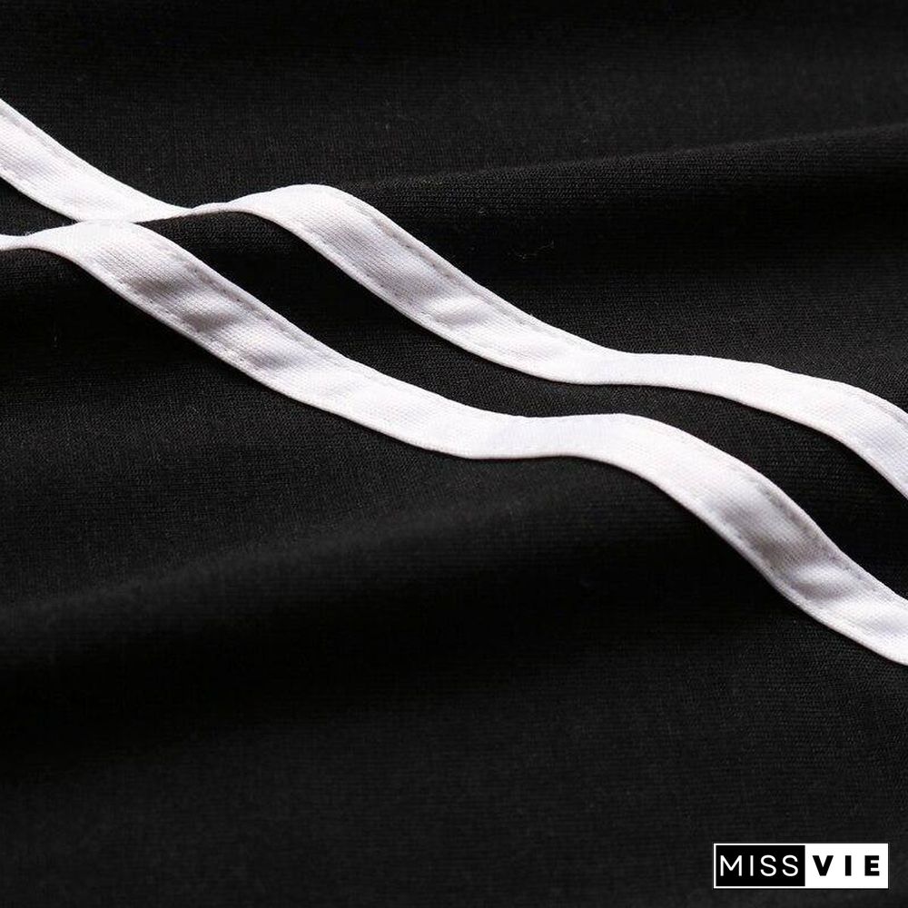 Autumn Striped Patchwork  SweatPants Women Trousers Soft Casual Home High Waist Pants For Women New Fashion