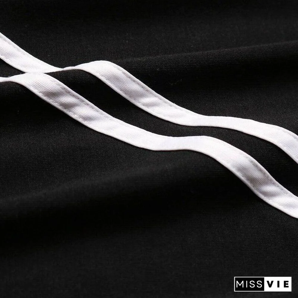 Autumn Striped Patchwork  SweatPants Women Trousers Soft Casual Home High Waist Pants For Women New Fashion