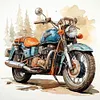 Motorcycle-11CT Stamped Cross Stitch 40*40cm/15.75*15.75in tapestrymarket