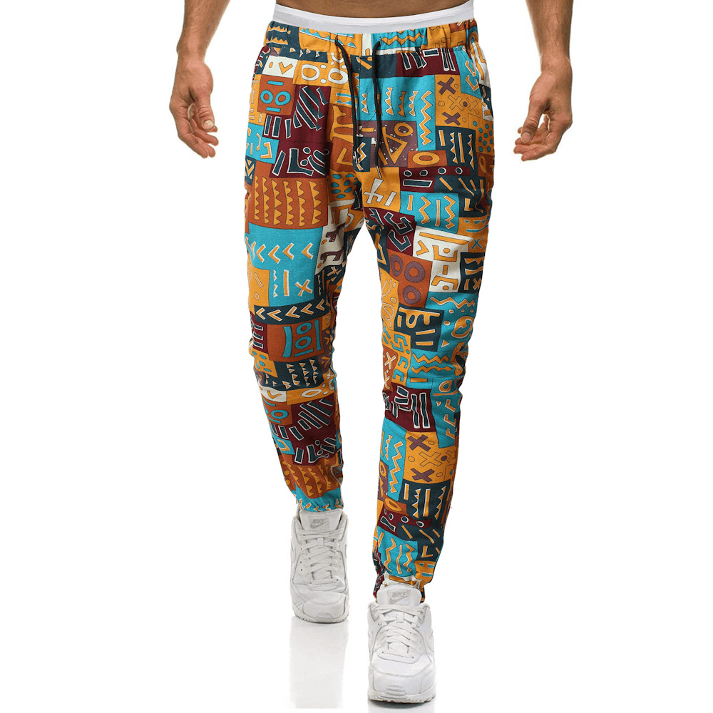 Trendy Retro Ethnic Style Cotton and Linen plus Size Casual Harem Pants