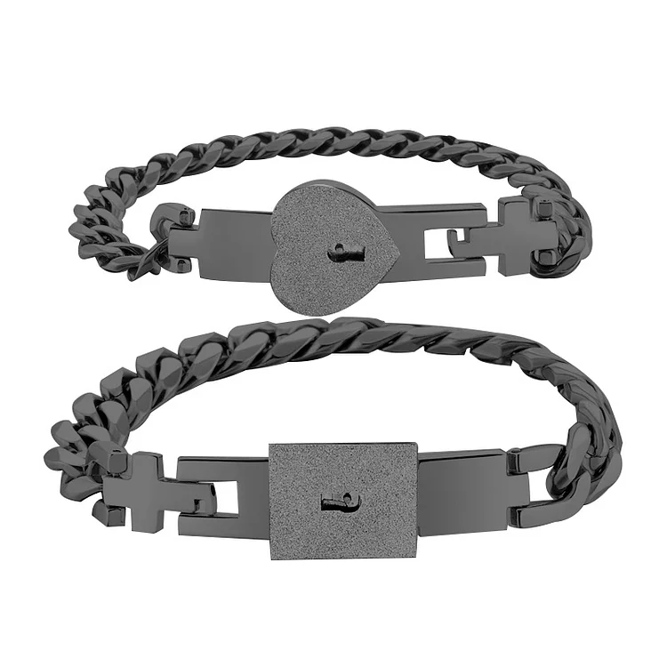 Concentric Lock Key Bracelet Couple Bracelet Sets Gifts for Her