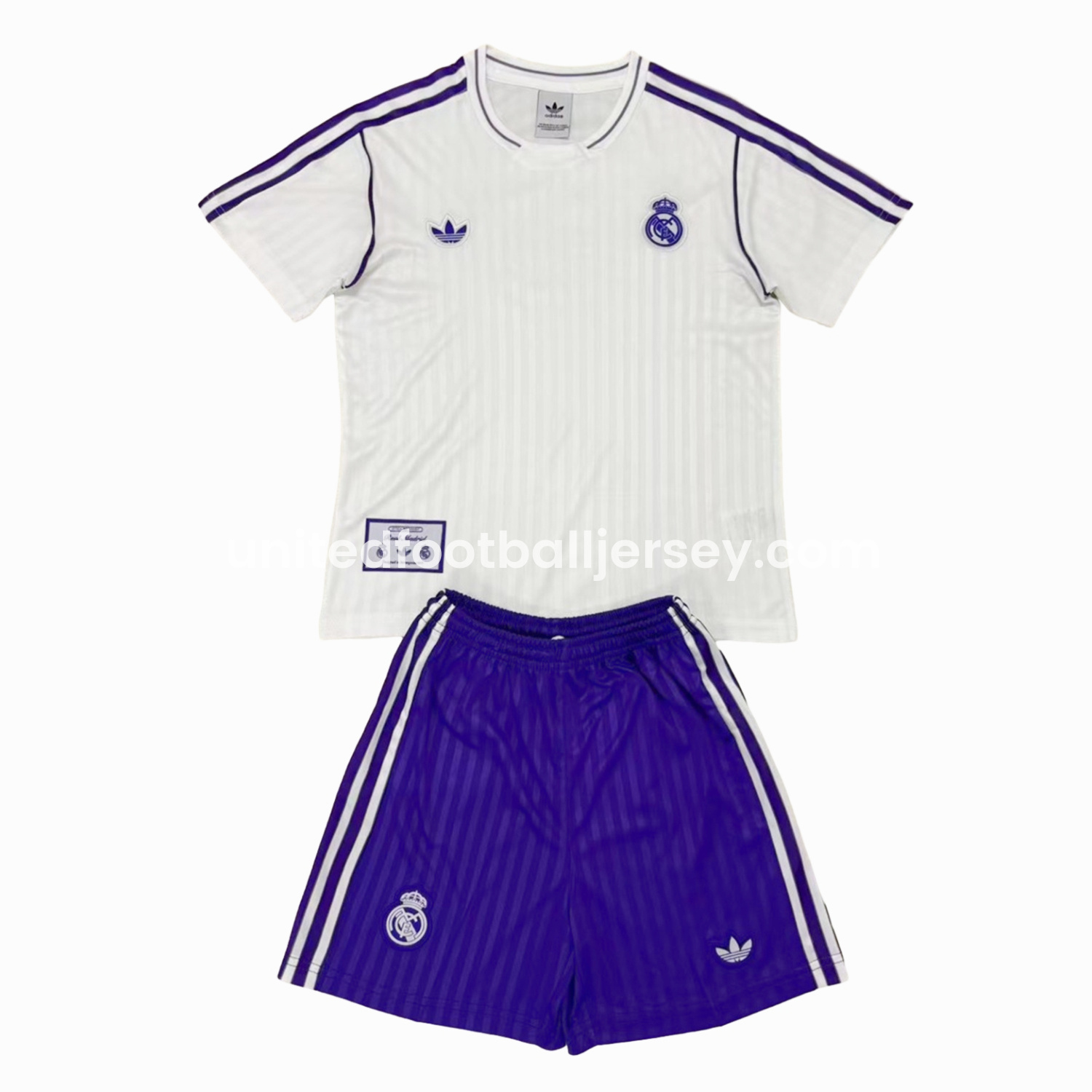 Real Madrid 24-25 White Terrace Icon Retro Style Kids Kit