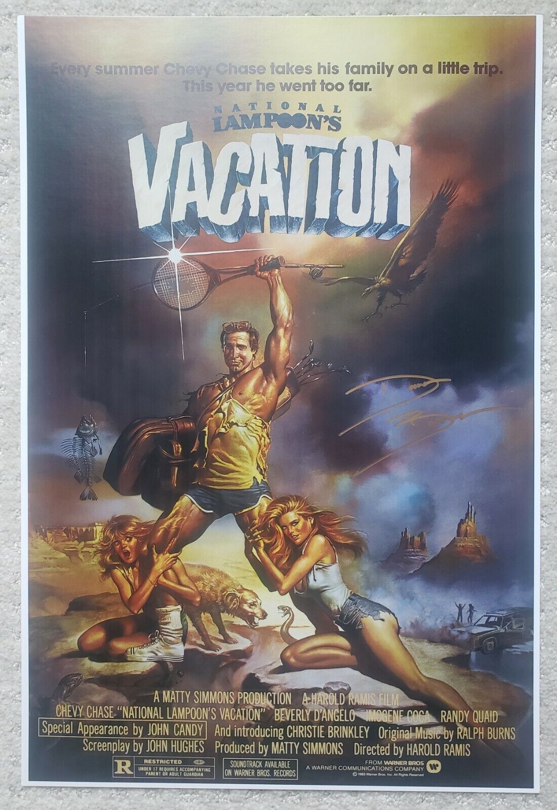 12.5x18.5 Vacation Poster Autographed by Dana Barron in Vacation.