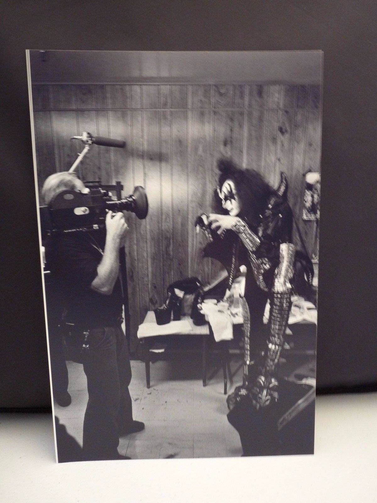 Kiss 1977 L.A. Forum Gene Simmons Backstage 8x12 Photo Poster painting #3 From Original Negative