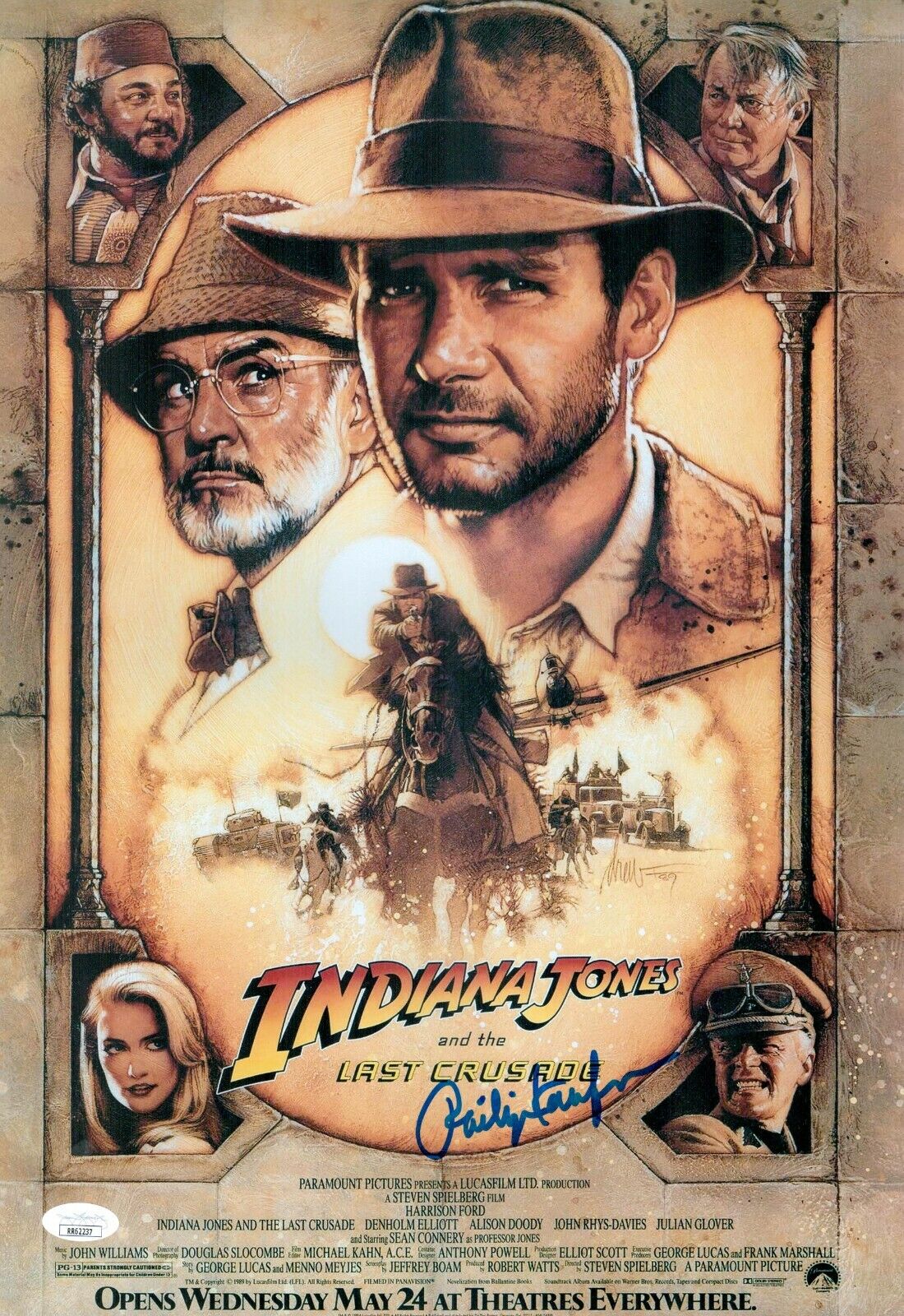 Phillip Kaufman Signed 12x18 Indiana Jones Last Crusade Authentic Auto JSA COA