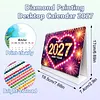 Fleurs 2027 ensemble de calendrier de peinture en diamant en papier DIY avec perceuse sp&eacute;ciale en forme de kit de calendrier mensuel &agrave; table flip fait main pour les adultes pour d&eacute;butants d&eacute;coration de bureau &agrave; domicile