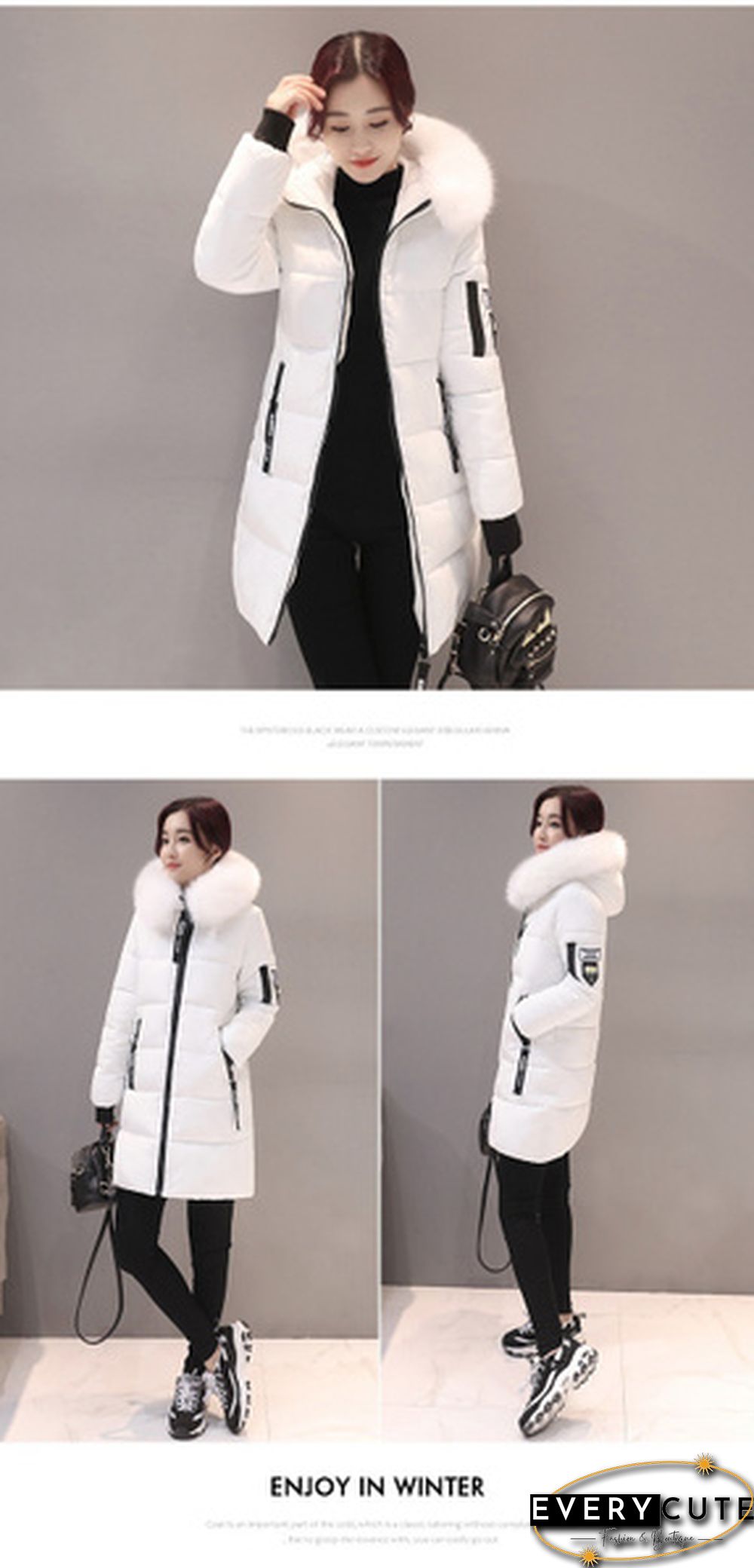 Winter Warm Long Coats Women Fashion Winter Long Fur Hooded Cotton Cotton-padded Jacket Warm Puffer Coats Jackets Warm Parkas