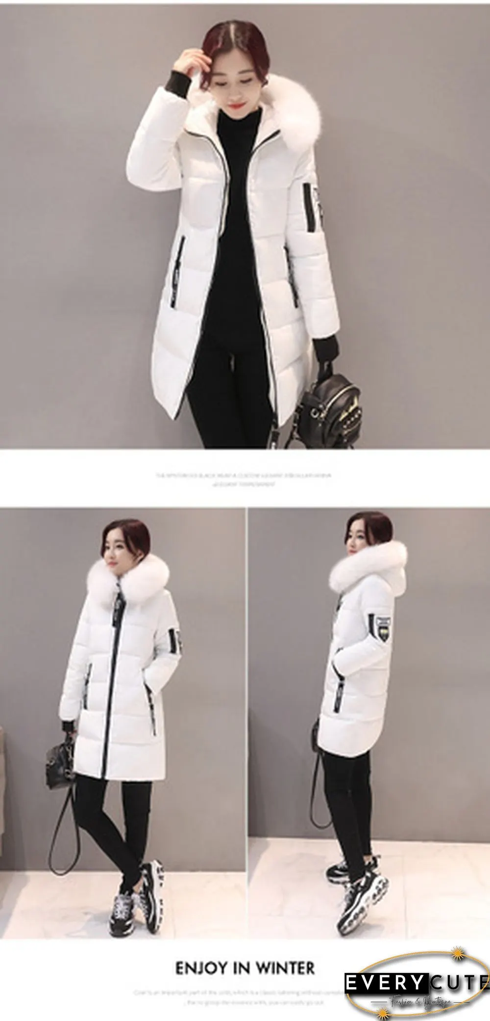 Winter Warm Long Coats Women Fashion Winter Long Fur Hooded Cotton Cotton-padded Jacket Warm Puffer Coats Jackets Warm Parkas