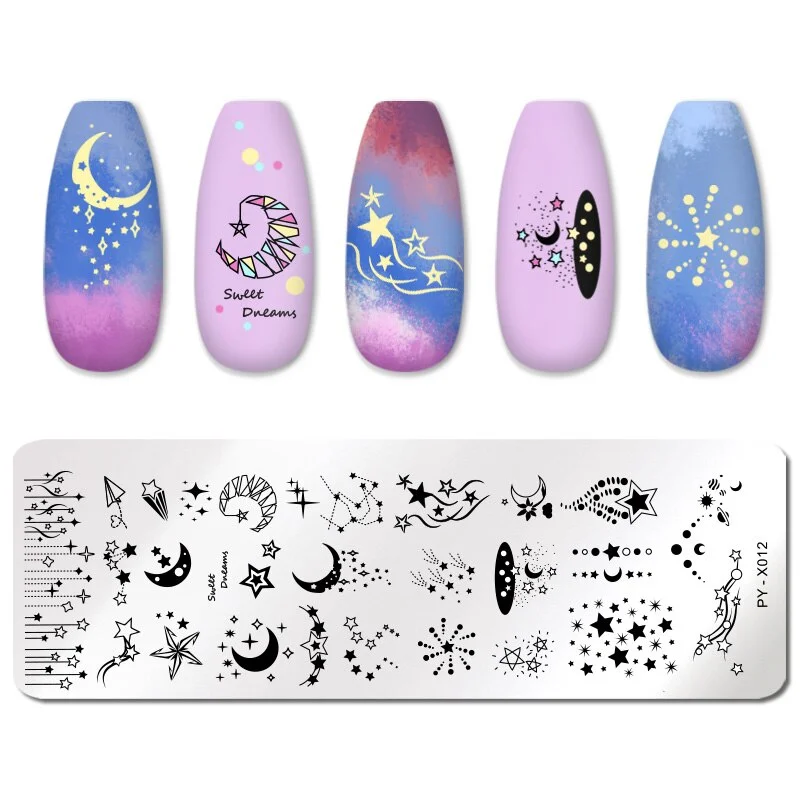 PICT YOU Halloween Nail Stamping Plates Snowflake Festival Pattern Nail Art Image Plates Nail Art Stencil Nail Template Plate-Nail Inspo