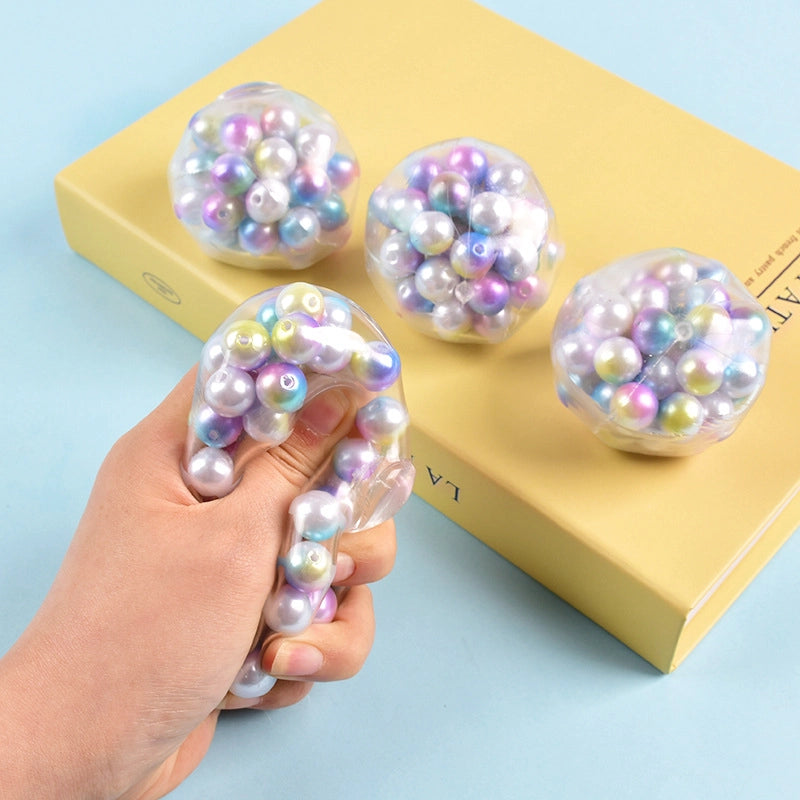 Hot Sale Colorful Hot Beads High Color Value Kneading Music Decompression Toy Noisy Ball Pearl Hand Ball Vent Toy Ball