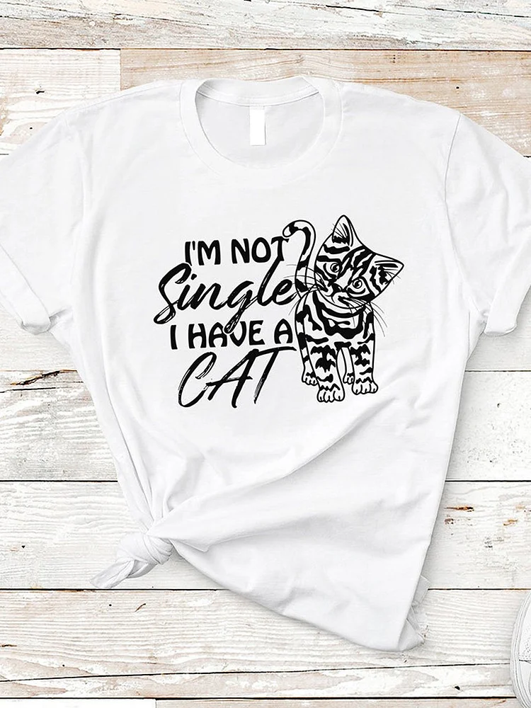 Bestdealfriday I'm Not Single I Have A Cat Graphic Tee