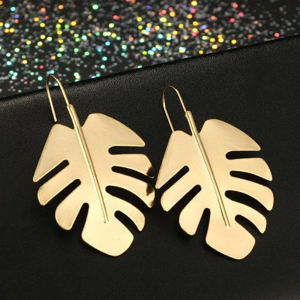 Women's Bohemian Banana Leaf Earrings