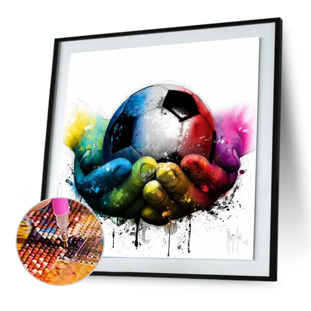 Diamond Painting - Full Round Drill - Football(30*30cm)